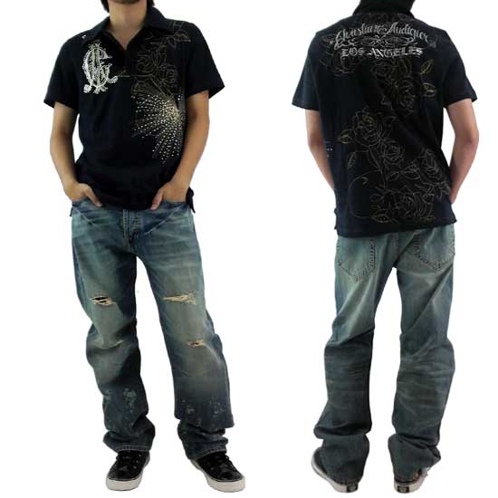 【新品】 ★Christian Audigier クリスチャン オードジェー ダート 5-ポケット ラッセル 【Bottomデニム/Gパン/タトゥー】 新品】 ☆Christian Audigier クリスチャン オードジェー ダート 5