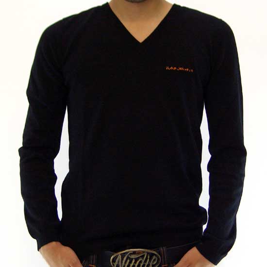 【新品】 【メール便対応】 【レビューを書いて送料無料】 ★円高還元セール/SALE!!NUDIE JEANS ヌーディー ジーンズ L/S セーター コンラード ブラック