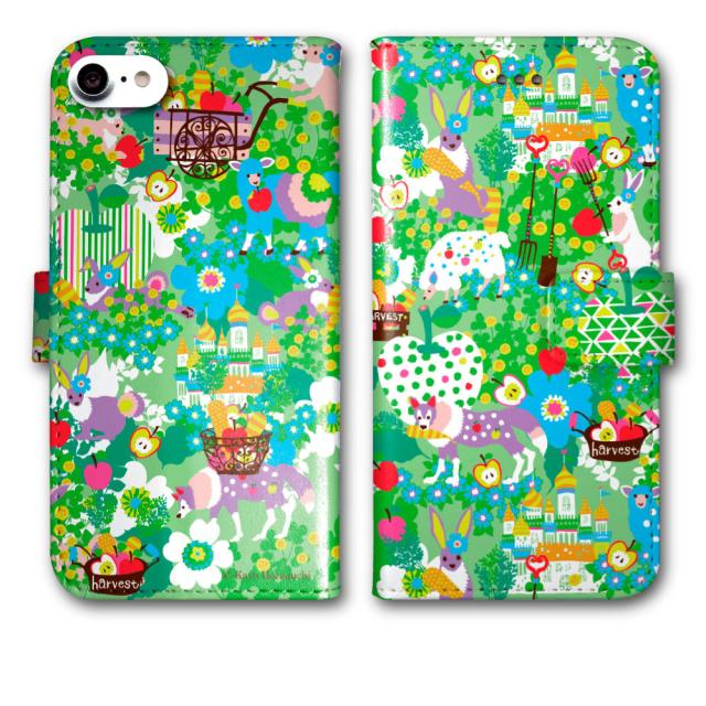 ホラグチカヨ スマホケース 手帳型 Iphone11 Iphone11 Pro So 01m Sh 02m Sc 02m 全機種対応 ウサギ ヒツジ お花やりんごがいっぱい Iphoの通販はau Pay マーケット スマホカバー Com
