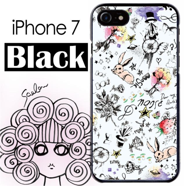 スカラー スマホケース スマホカバー Iphone7 ブラックタイプ アイフォン うさぎ イチゴ 総柄 かわいい ファッションブランドの通販はau Pay マーケット スマホカバー Com