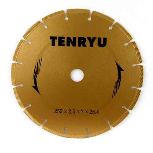 ダイヤモンドカッター 乾式用 TENRYU ディスク用製品 ダイヤカッターコンクリート 255X2.5X25.4