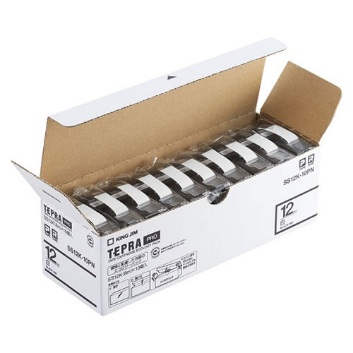 キングジム　ＰＲＯテ−プエコパック白ラベル１０個　ＳＳ１２Ｋ−１０ＰＮ【返品・交換・キャンセル不可】【イージャパンモール】