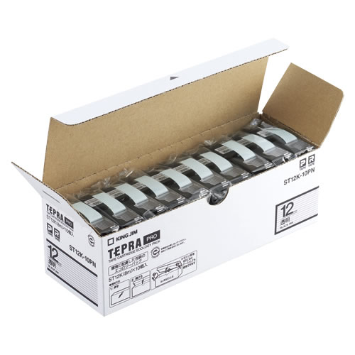 キングジム　ＰＲＯテ−プエコパック透明ラベル１０個　ＳＴ１２Ｋ−１０ＰＮ【返品・交換・キャンセル不可】【イージャパンモール】
