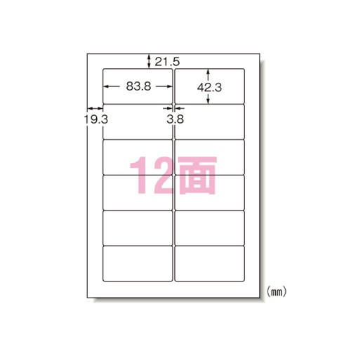 エーワン　パソコンラベル汎用12面　31155【返品・交換・キャンセル不可】【イージャパンモール】