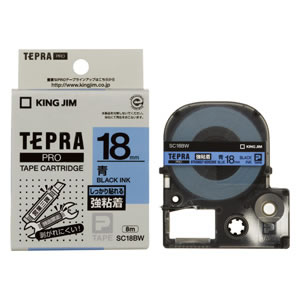 ★まとめ買い★キングジム　PROテープ強粘着タイプ青/黒文字　SC18BW　×5個【返品・交換・キャンセル不可】【イージ...の通販は