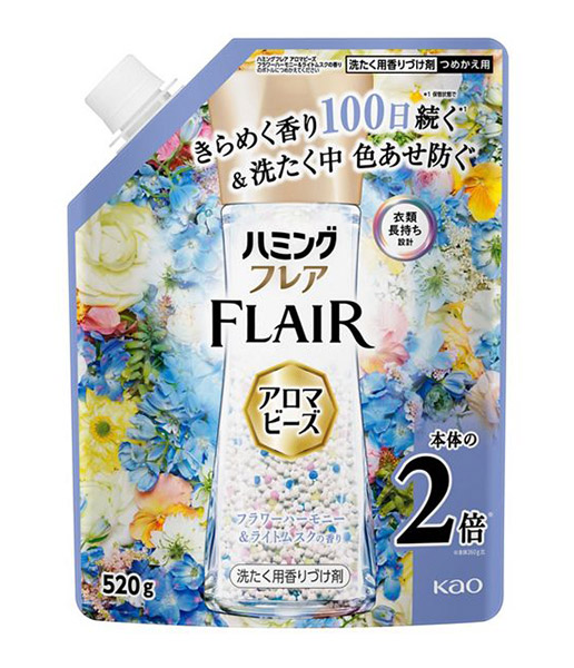 ★まとめ買い★　花王　ハミングフレア　アロマビーズ　フラワーハーモニー＆ライトムスク　詰替５２０ｇ　×9個【イージャパン...