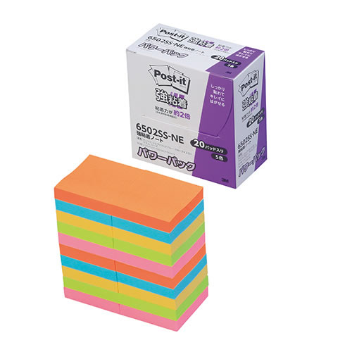 ★まとめ買い★スリーエム　強粘着ノート　パワーパック　5色混色　6502SS-NE　×10個【返品・交換・キャンセル不可...