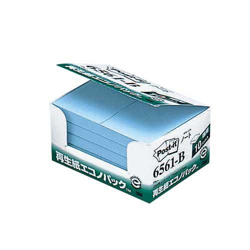 ★まとめ買い★スリーエム　ポストイット再生紙エコノパック　ブルー　6561-B　×10個【返品・交換・キャンセル不可】【...の通販は