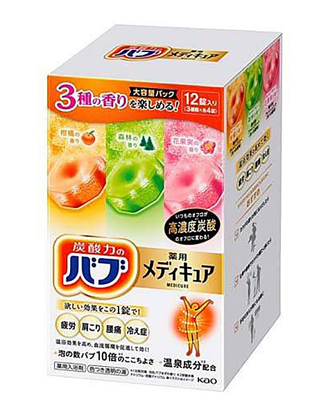 【送料無料】★まとめ買い★　花王　バブ　メディキュアアソート３種　１２錠入　×10個【イージャパンモール】