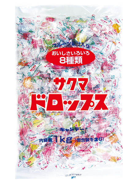 ★まとめ買い★　サクマ製菓　袋入りドロップス　1ｋｇ　×10個【イージャパンモール】