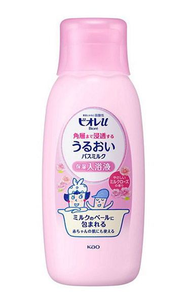 ★まとめ買い★　花王　ビオレｕ 角層まで浸透するうるおいバスミルク ミルクローズ本体　600ｍｌ　×12個【イージャパン...