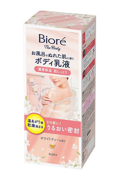 ★まとめ買い★　ビオレ　ザボディお風呂でぬれた肌に使うボディ乳液　肌しっとりホワイトティー　本体　285ｍｌ　×12個【...