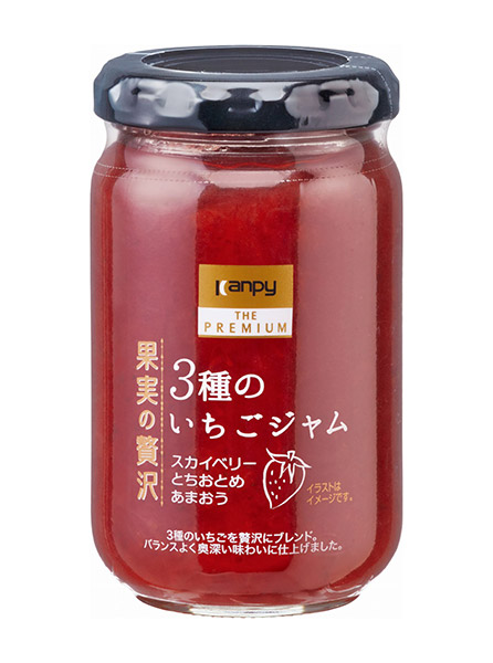 ★まとめ買い★　加藤産業　果実の贅沢 ３種のいちごジャム　185ｇ　×12個【イージャパンモール】