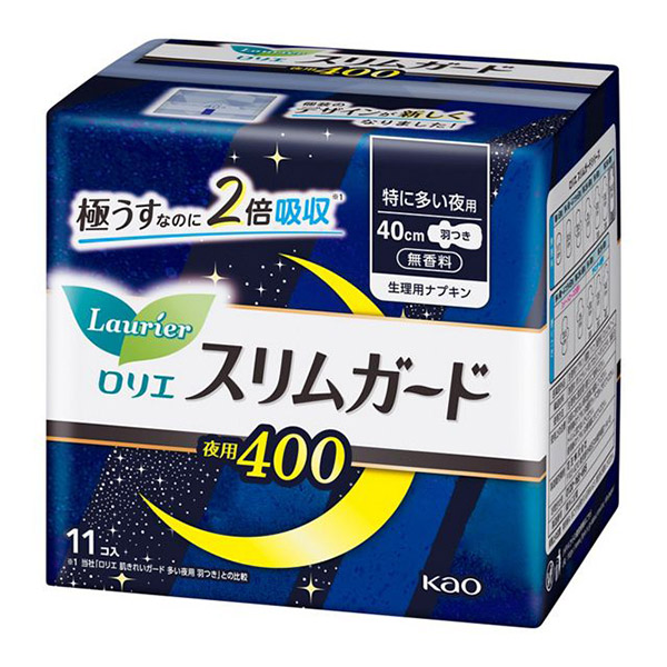 【送料無料】★まとめ買い★　花王　ロリエ　スリムガード　特に多い夜用４００　１１コ　×16個【イージャパンモール】