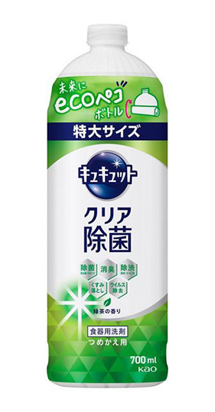 ★まとめ買い★　花王　キュキュット　クリア除菌　緑茶　つめかえ用　７００ｍｌ　×16個【イージャパンモール】