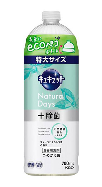 ★まとめ買い★　花王　キュキュットNatural Days + 除菌ヴァ—ベナ＆シトラスの香り　つめかえ用　７００ml　...