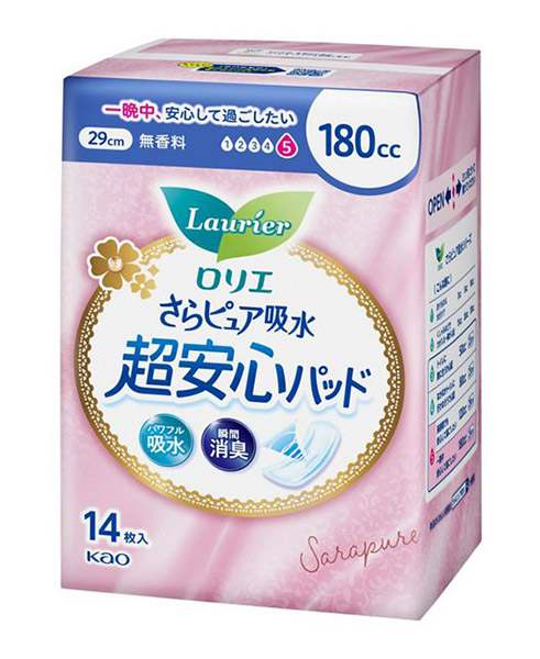 ★まとめ買い★　ロリエさらピュア吸水超安心パッド　１８０ｃｃ　14枚　×16個【イージャパンモール】