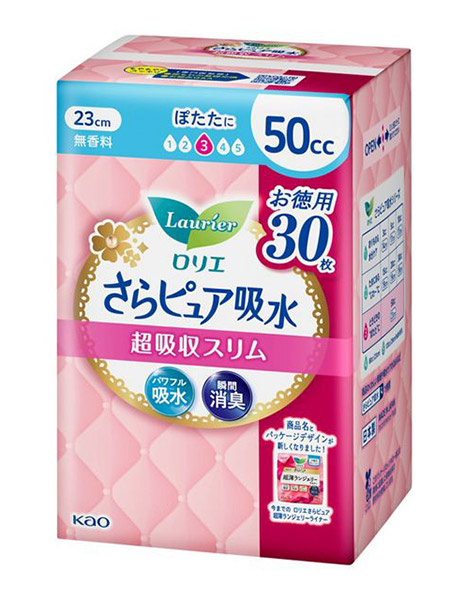 ★まとめ買い★　花王　ロリエ　さらピュア吸水　超吸水スリム　５０ｃｃスーパージャンボ　３０枚　×18個【イージャパンモール】
