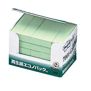 ★まとめ買い★スリーエム　ポストイット再生紙エコノパックグリーン　7001-G　×20個【返品・交換・キャンセル不可】【...