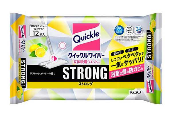 ★まとめ買い★　クイックルワイパー　立体吸着ウエットシートストロングリフレッシュレモンの香り　１２枚入　×20個【イージ...の通販は