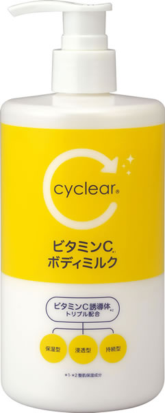 ★まとめ買★　熊野油脂株式会社　ｃｙｃｌｅａｒ　ビタミンＣ　ボディミルク　４００ｍｌ　×２４個【イージャパンモール】