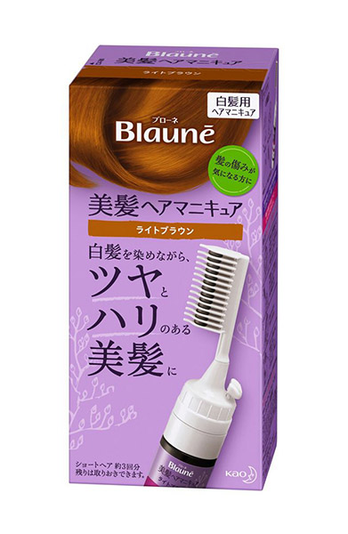 ★まとめ買い★　花王　ブローネ美髪ヘアマニキュア　ライトブラウン　クシ付　72ｇ　×24個【イージャパンモール】