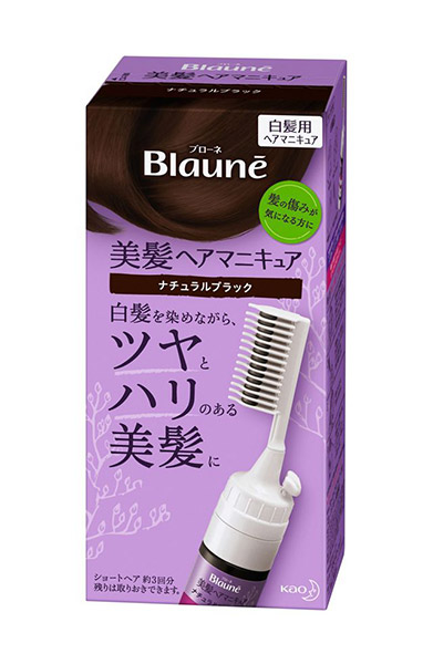 【送料無料】★まとめ買い★　花王　ブローネ美髪ヘアマニキュア　ナチュラルブラック　クシ付　72ｇ　×24個【イージャパン...