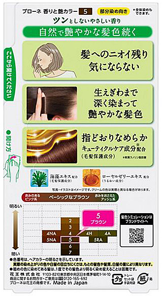 ★まとめ買い★　花王　ブローネ　香りと艶カラー　クリーム　５　ブラウン　80ｇ　×24個【イージャパンモール】_1