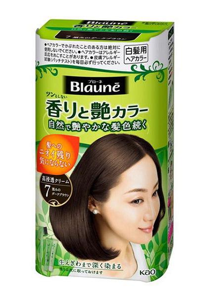 【送料無料】★まとめ買い★　花王　ブローネ　香りと艶カラー　クリーム　７　黒みのダークブラウン　80ｇ　×24個【イージ...