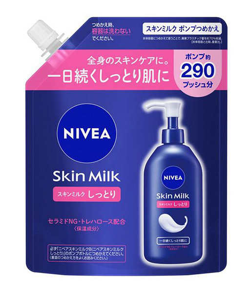 【送料無料】★まとめ買い★　花王　ニベア　スキンミルク　しっとり　ポンプつめかえ用　２９０ｇ　×24個【イージャパンモール】