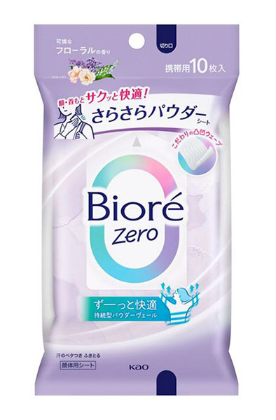 【送料無料】★まとめ買い★　花王　ビオレＺｅｒｏさらさらパウダーシート　可憐なフローラルの香り　１０枚　×24個【イージ...