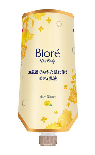 ★まとめ買い★　ビオレお風呂でぬれた肌に使うボディ乳液　肌すべすべ金木犀つりさげパック　285ml　×24個【イージャパ...