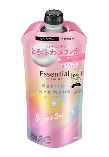 【送料無料】★まとめ買い★　エッセンシャル　プレミアムうるおいバリアシャンプー　シルキー＆スムース詰替　340ｍｌ　×2...