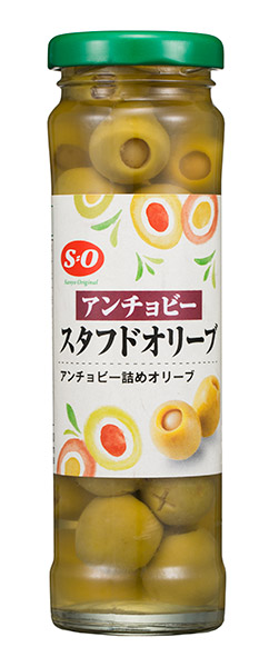 ★まとめ買い★　Ｓ＝Ｏ　アンチョビースタフドオリーブ  140g　×24個【イージャパンモール】