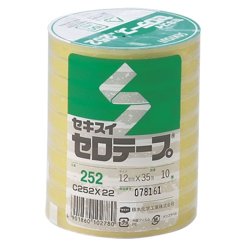 ★まとめ買い★積水化学　セロテープ　工業用(10巻入)12X35　NO.252N　12X35　×30個【返品・交換・キャ...