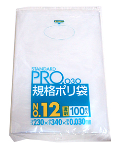 【送料無料】★まとめ買い★　サニパックＬ−１２　規格ポリ袋Ｎｏ１２　２３ｘ３４ｘ０３　１００枚　×30個【イージャパンモール】