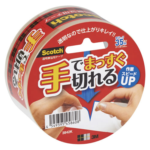 ★まとめ買い★スリーエム　手で切れる透明梱包用テープ　３８４２Ｋ　×36個【返品・交換・キャンセル不可】【イージャパンモール】 14,898円