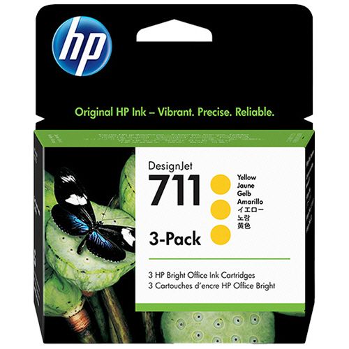 【送料無料】【個人宅届け不可】【法人（会社・企業）様限定】HP711　インクカートリッジ　イエロー　29mL/個　染料系...