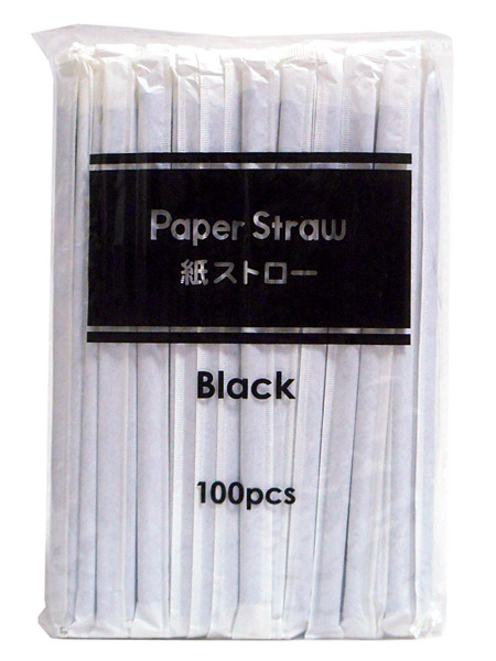 ★まとめ買い★　旭創業　紙ストロー黒　紙個包装Φ６×２１０ｍ１００本　×50個【イージャパンモール】の通販は
