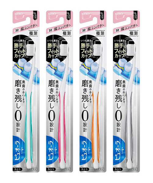 ★まとめ買い★　花王　ピュオーラハブラシ　超コンパクト　ふつう　１本　×72個【イージャパンモール】
