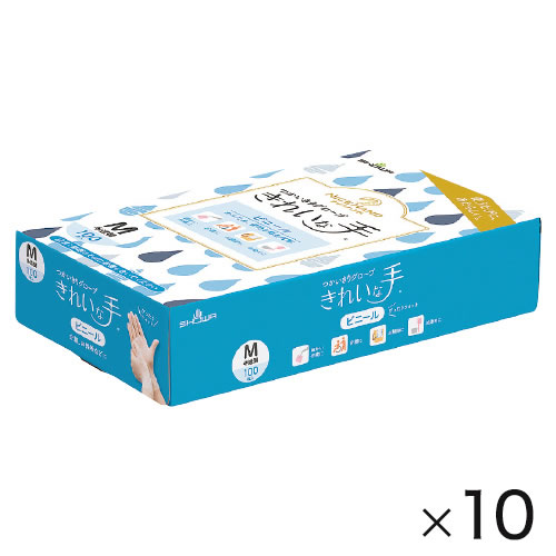 きれいな手　ビニール手袋１００枚Ｍ１０箱【返品・交換・キャンセル不可】【イージャパンモール】