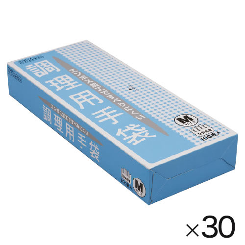 調理用ポリエチレン手袋１００枚Ｍ３０箱【返品・交換・キャンセル不可】【イージャパンモール】