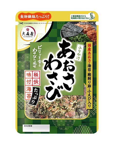 【送料無料】★まとめ買い★　大森屋　あおさわさびふりかけ　28ｇ　×120個【イージャパンモール】