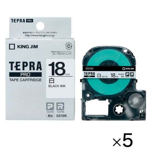 テプラＰＲＯカートリッジ６透明に黒５個【返品・交換・キャンセル不可】【イージャパンモール】の通販は 5,159円