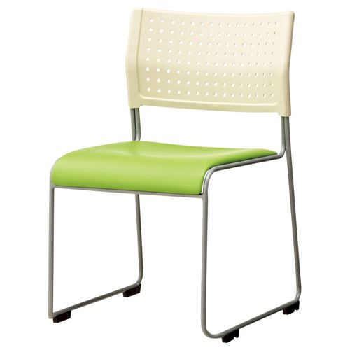 【送料無料】【個人宅届け不可】【法人（会社・企業）様限定】スタッキングチェア パッド座タイプ グリーン 1脚の通販は 8,203円