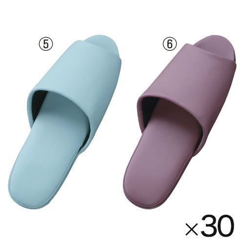抗菌レザー調スリッパ前開き３０足ダークワイン【返品・交換・キャンセル不可】【イージャパンモール】_2