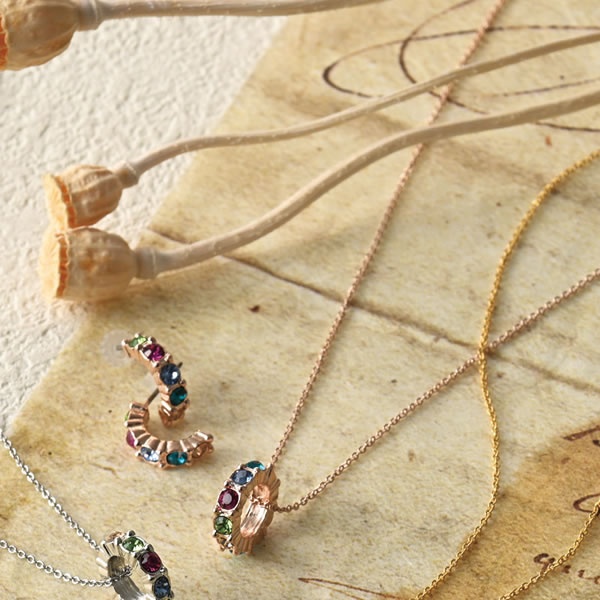 【送料無料】プライベートレーベル　カラーストーンネックレス＆ピアス　４１０−１２２ＰＬ−Ｎ３Ｐ２　ＰＧ　４１０−１２２Ｐ...