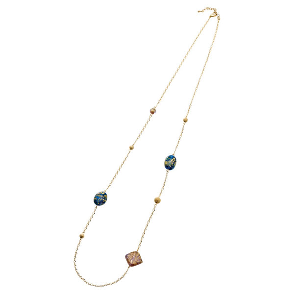 【送料無料】ｃｏｃｏｒｏ　金箔ガラスネックレス　２００−ＡＰＧＧＮＫ−ＢＬ　２００−ＡＰＧＧＮＫ−ＢＬ【ギフト館】