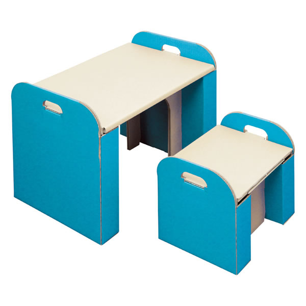 【送料無料】ダンボールの机＆イス　ツクエ＆イスＢＬ　ツクエ＆イスＢＬ【ギフト館】の通販は 8,001円