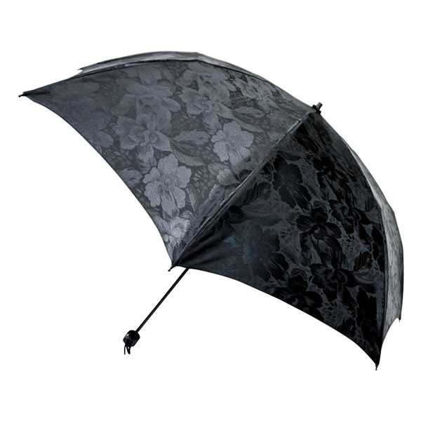 【送料無料】日本の職人手作り　ジャガード織晴雨兼用折日傘（ブラック）　ＫＧ０８Ｅ　ＫＧ０８Ｅ【ギフト館】